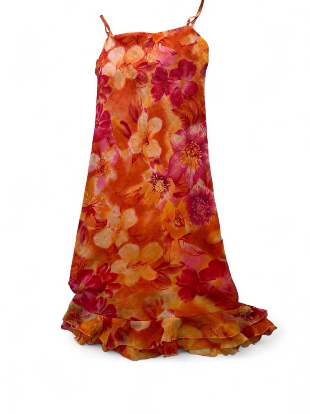 Jodi Kristopher Orange & Pink Floral Dress